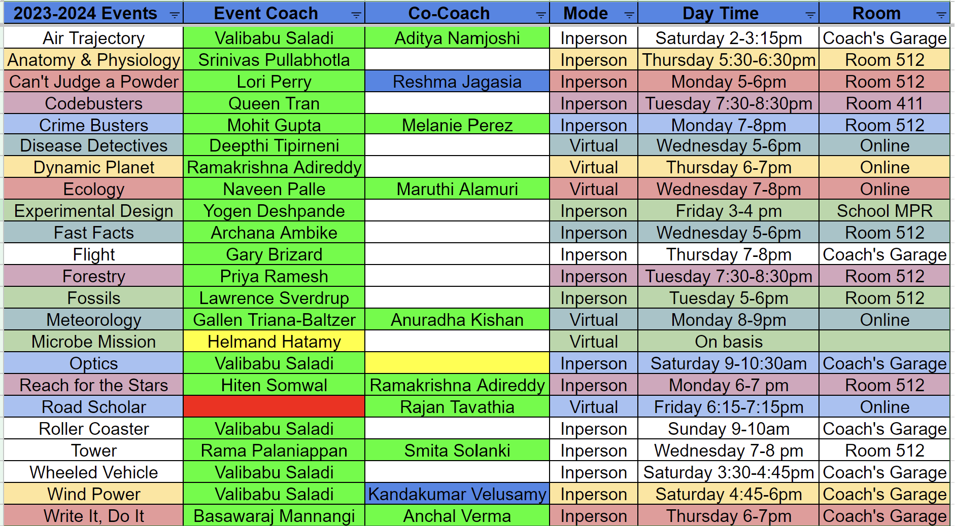 Class Schedule Meadowbrook Middle School